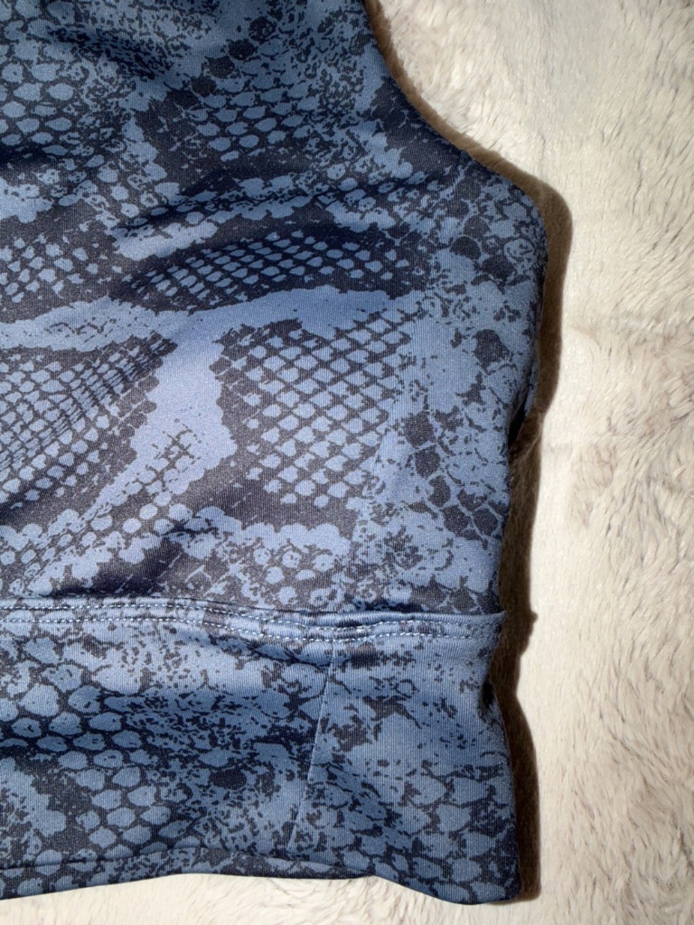 High-Neck Snake-Print Sports Bra in Charcoal - Picture 7 of 7